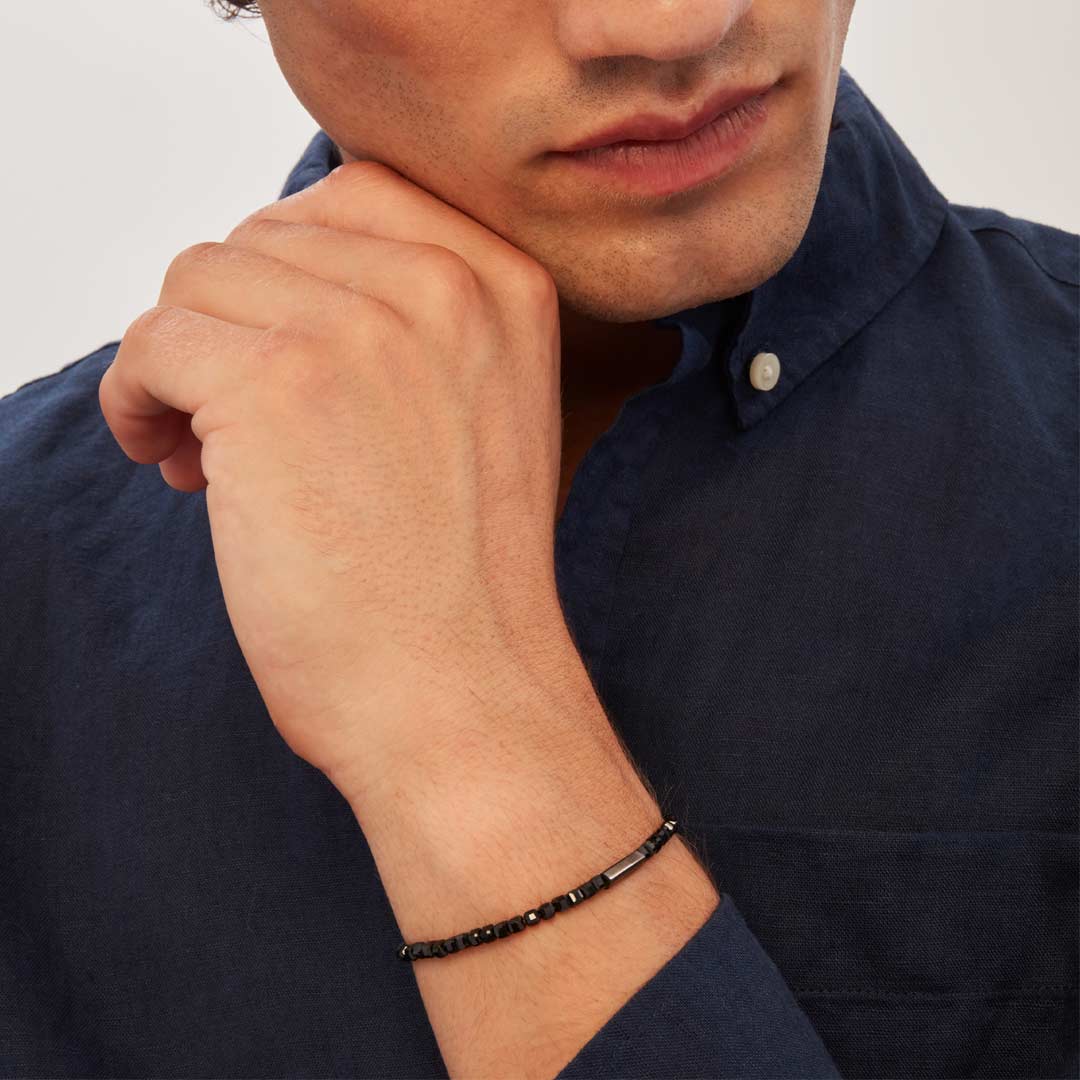 Bracciale Breil Priam Acciaio Grafite e Spinello Nero TJ3645