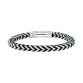 Bracciale Breil Shackle Argentato e Nero Misura 18 TJ4128