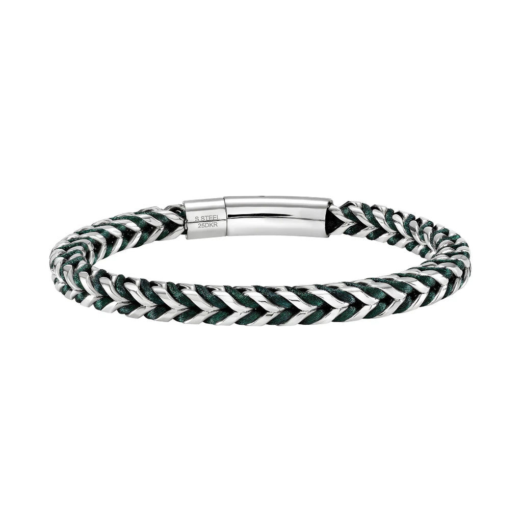 Bracciale Breil Shackle Argentato e Nero Misura 20 TJ4129