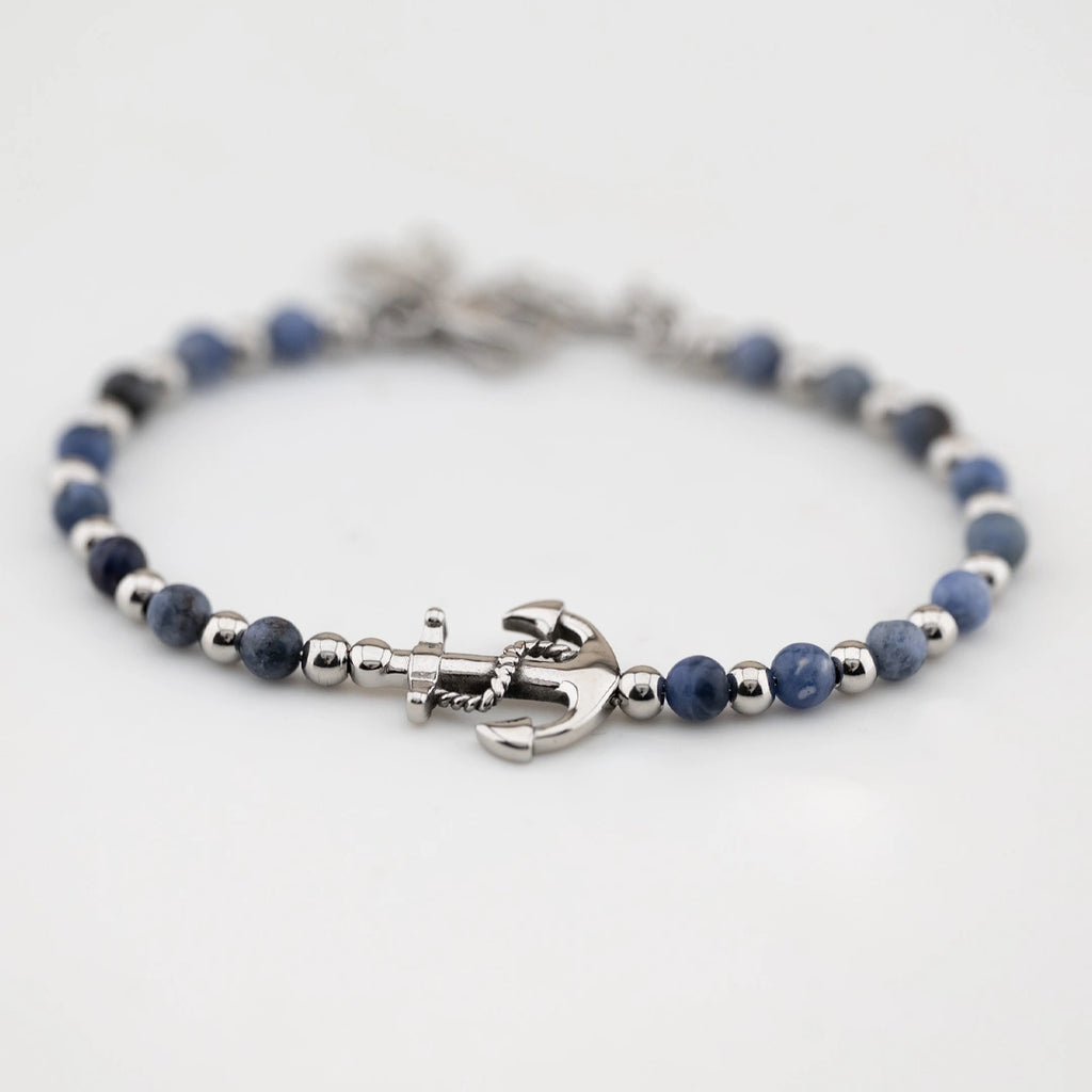 Bracciale Breil Sound Wave Ancora Acciaio e Sodalite TJ3588