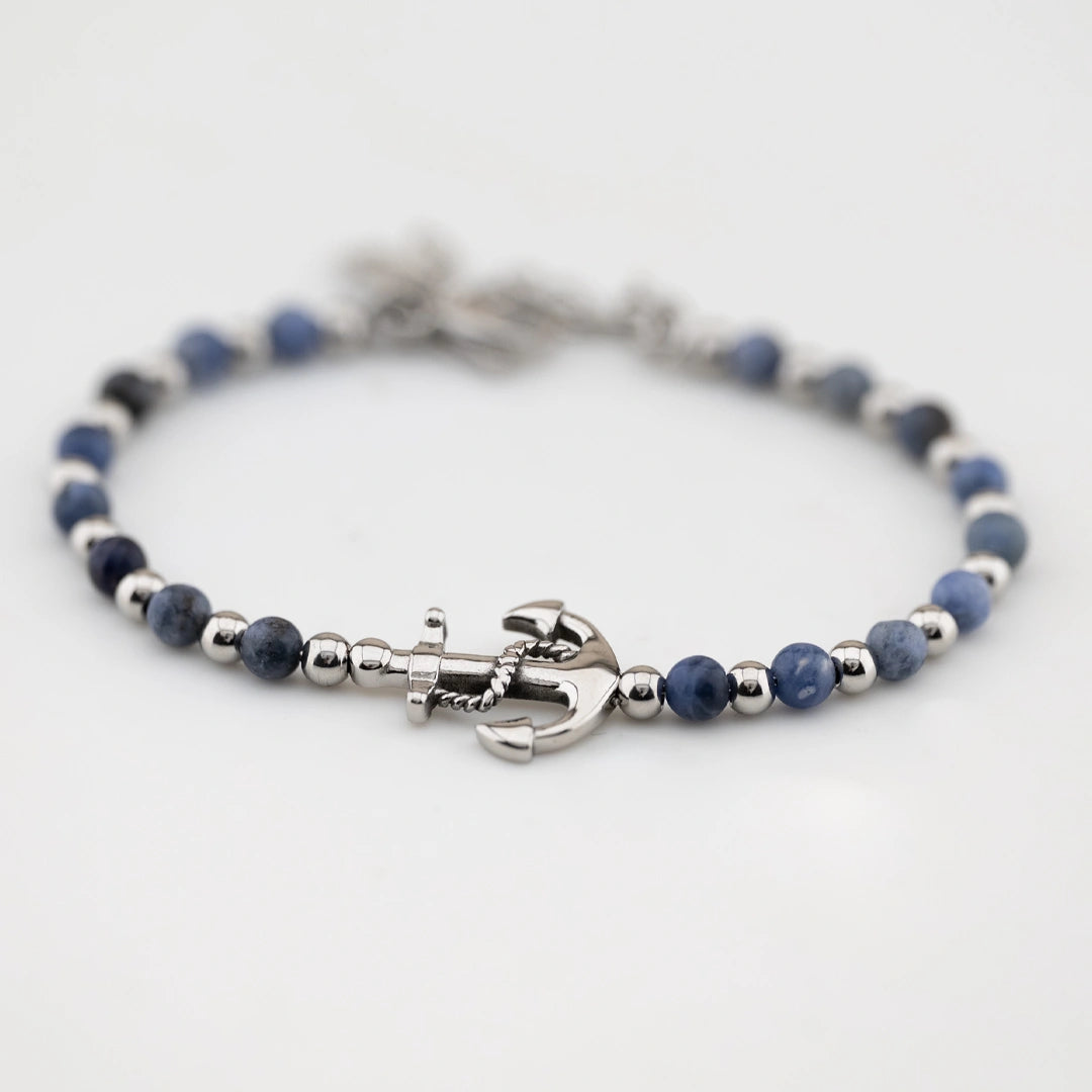Bracciale Breil Sound Wave Ancora Acciaio e Sodalite TJ3588