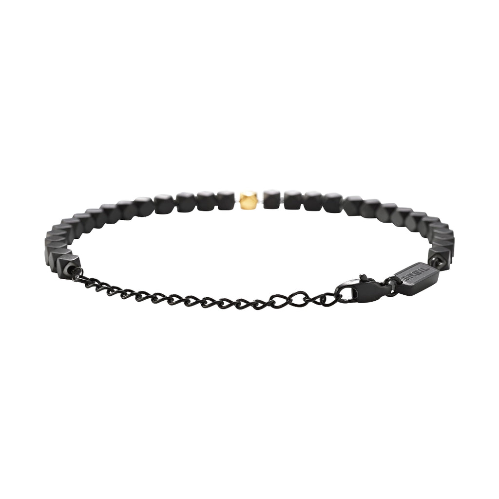 Bracciale Breil Tetra Dorato e Nero TJ4121
