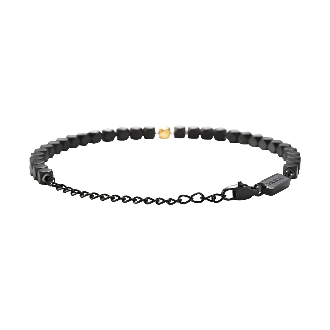 Bracciale Breil Tetra Dorato e Nero TJ4121