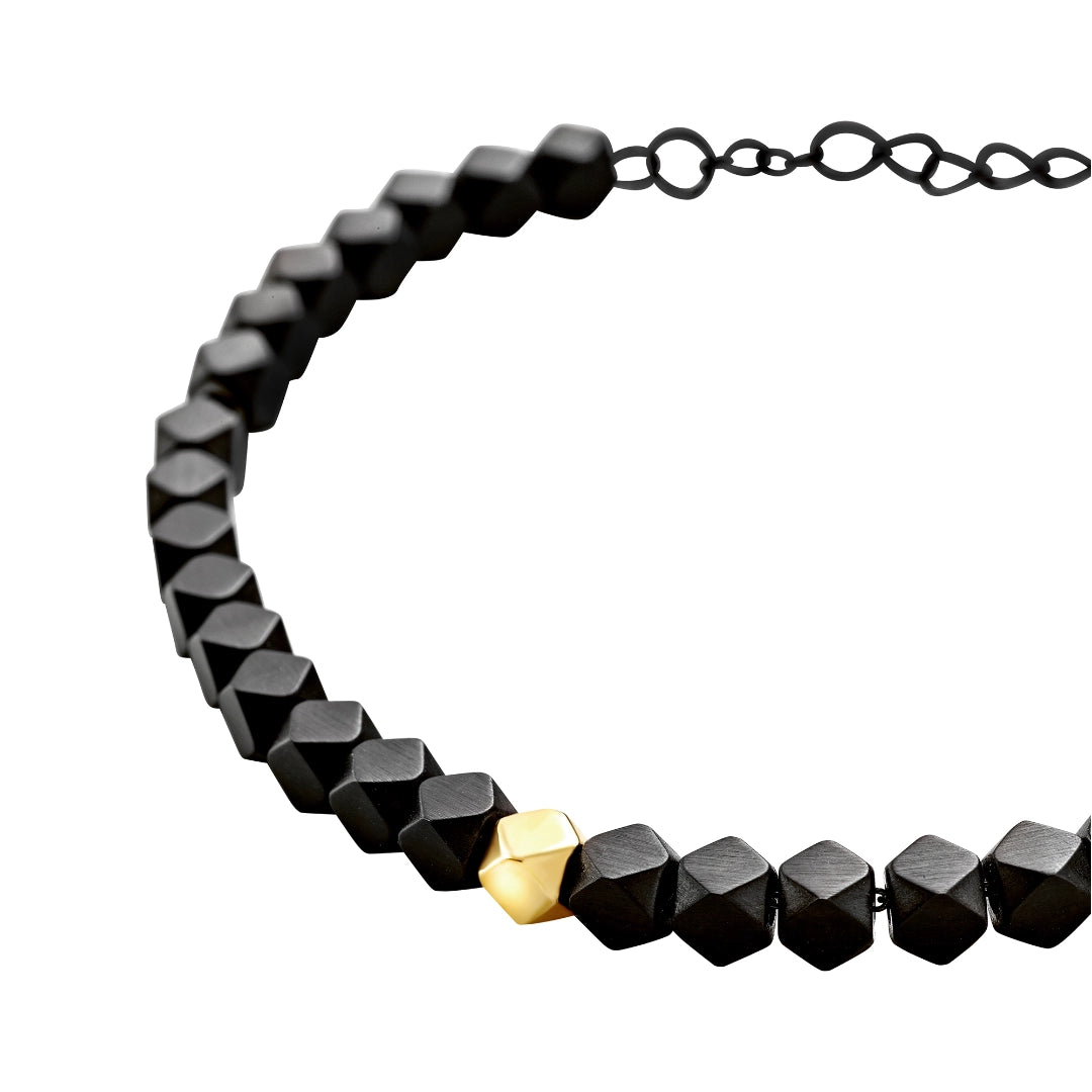 Bracciale Breil Tetra Dorato e Nero TJ4121
