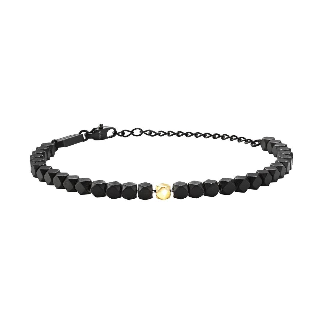 Bracciale Breil Tetra Dorato e Nero TJ4121