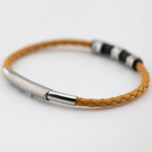 Bracciale Breil Wanderlust Acciaio, Silicone e Pelle Gialla TJ3796