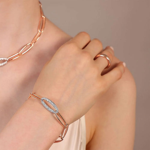 Bracciale Bronzallure Maglie Marquise e Pavé Cubic Zirconia WSBZ02373WR