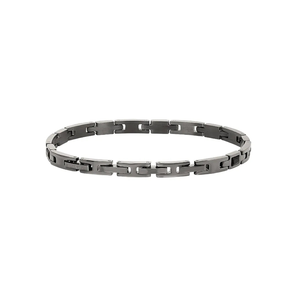 Bracciale Ceramic Brick In Acciaio Ip Gun E Ceramica Con Cubic Zirconia  TJ3273