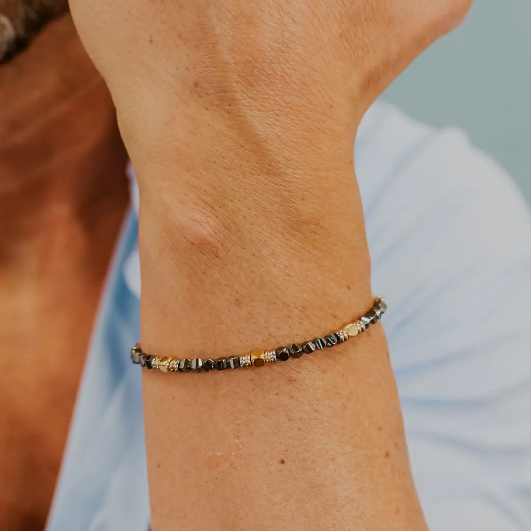 Bracciale Comete Acciaio Ematite PVD Rosè Giallo UBR 1224