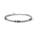 Bracciale Comete Acciaio Labradorite Grigia e Onice Nera UBR 1269