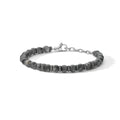 Bracciale Comete Acciaio PVD Gun Metal Labradorite Grigia UBR 1246