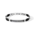 Bracciale Comete Acciaio PVD Nero Sabbiato Zircone Bianco UBR 1182
