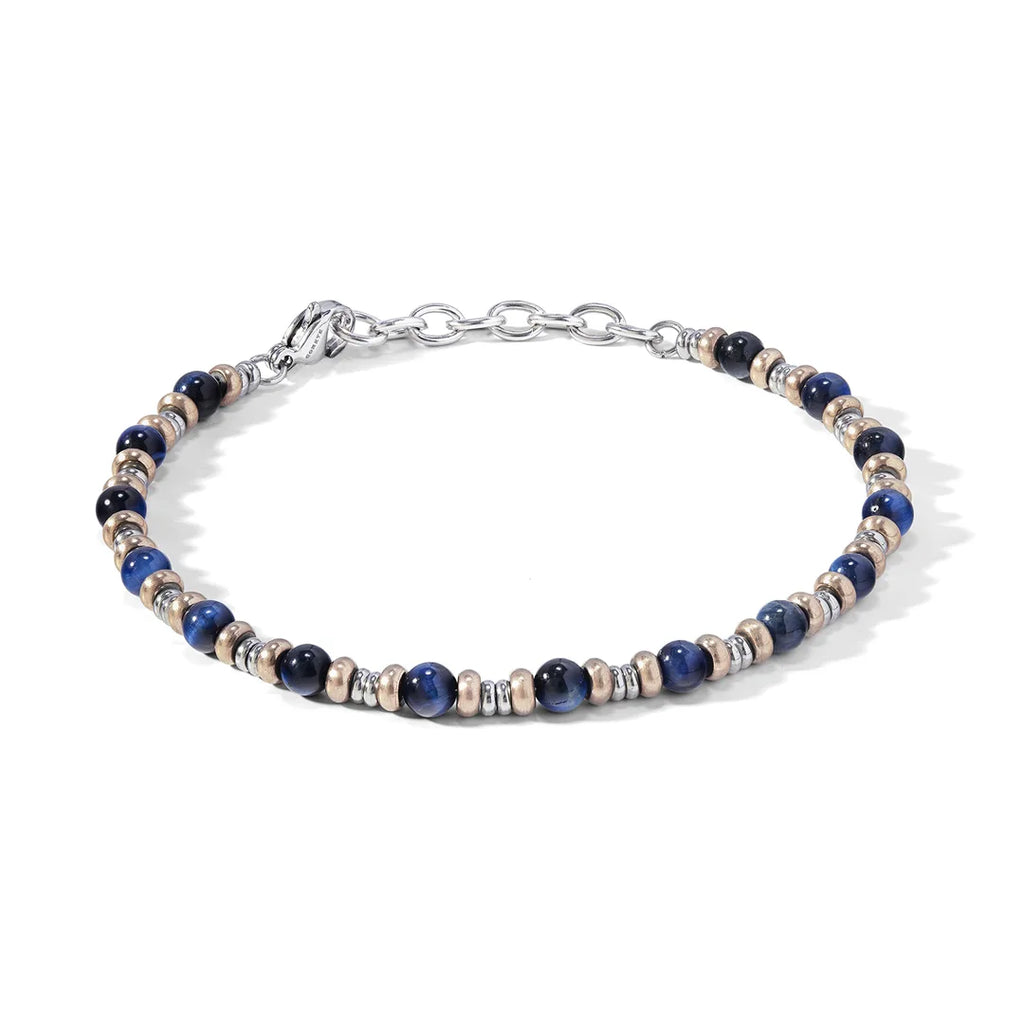 Bracciale Comete Acciaio PVD Rosè Agata Blu UBR 1138