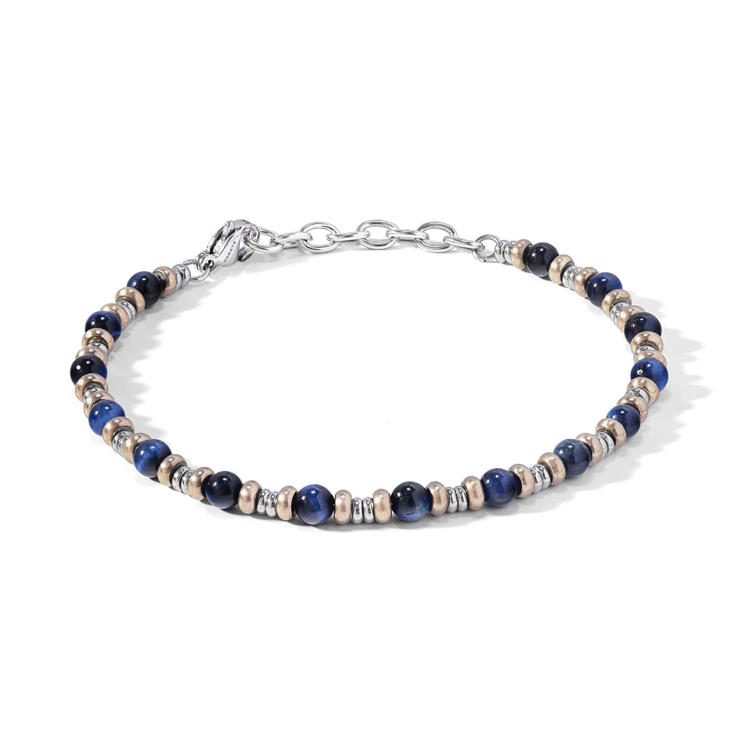 Bracciale Comete Acciaio PVD Rosè Agata Blu UBR 1138