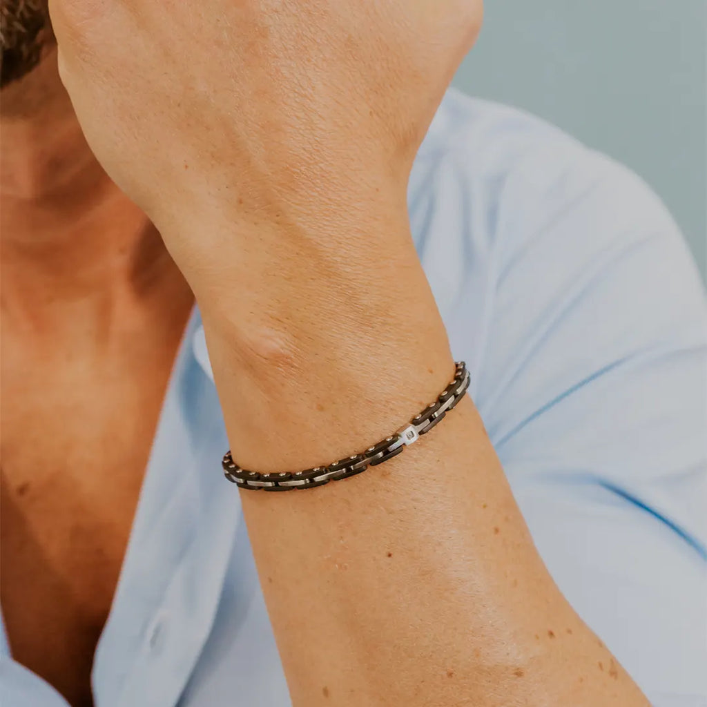 Bracciale Comete Acciaio Zircone Bianco PVD UBR 1242