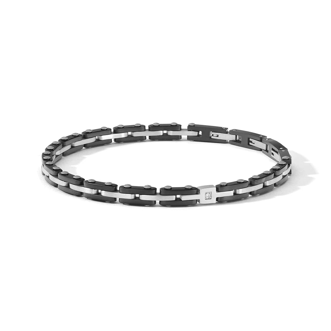 Bracciale Comete Acciaio Zircone Bianco PVD UBR 1242