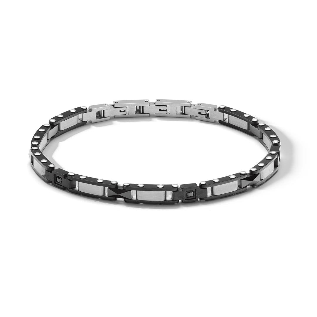 Bracciale Comete Gioielli Acciaio con Ceramica PVD Zirconi Neri UBR 1337