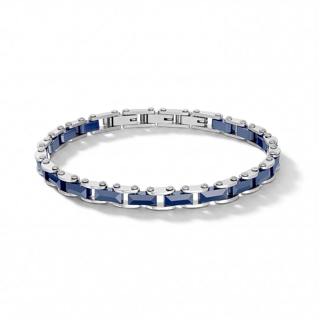 Bracciale Comete Gioielli Acciaio e Ceramica Sfaccettata Blu UBR 1365