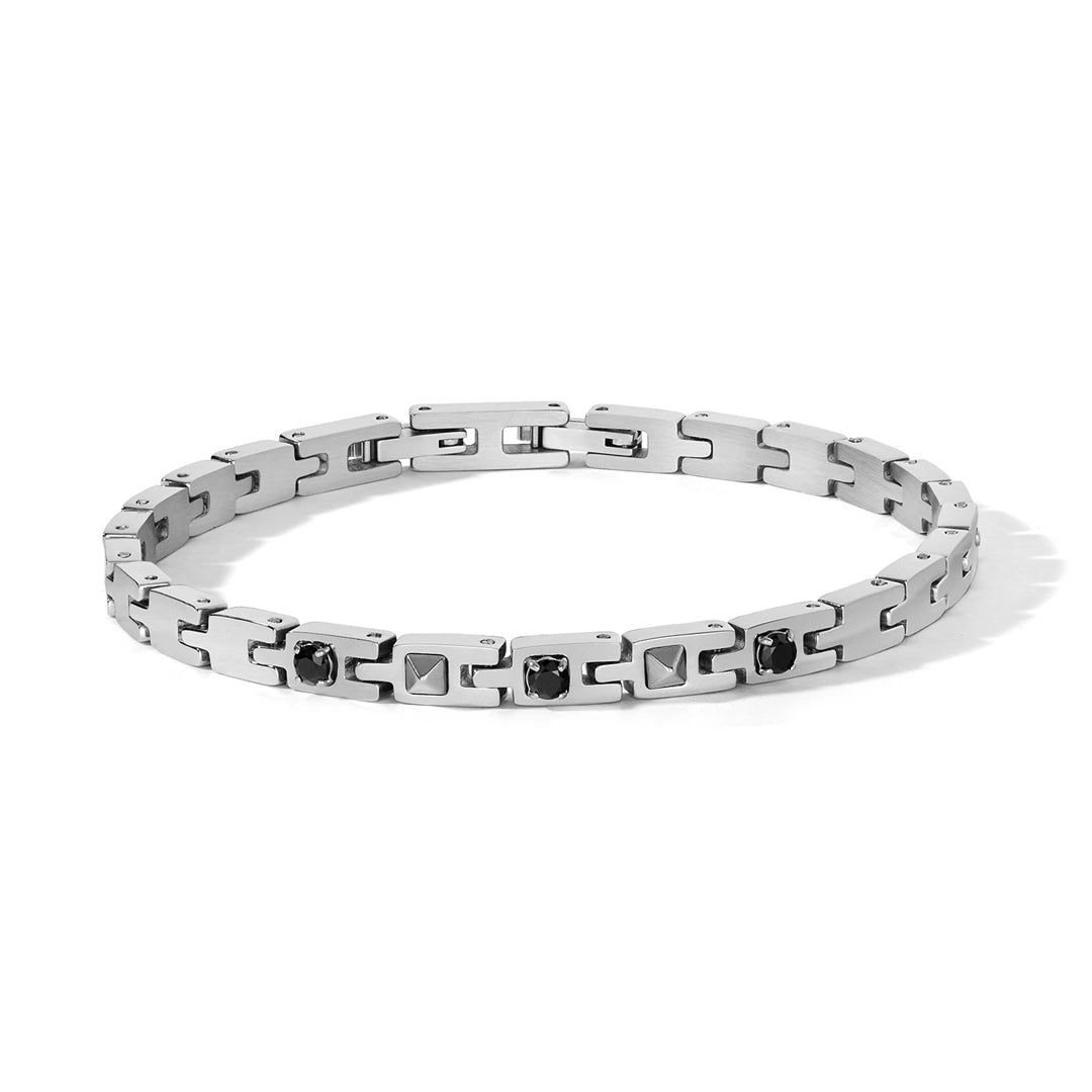 Bracciale Comete Gioielli Acciaio e Zirconi Neri UBR 1316