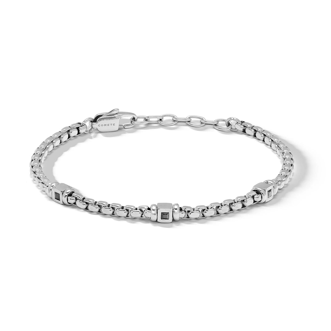 Bracciale Comete Gioielli Acciaio e Zirconi Neri UBR 1351