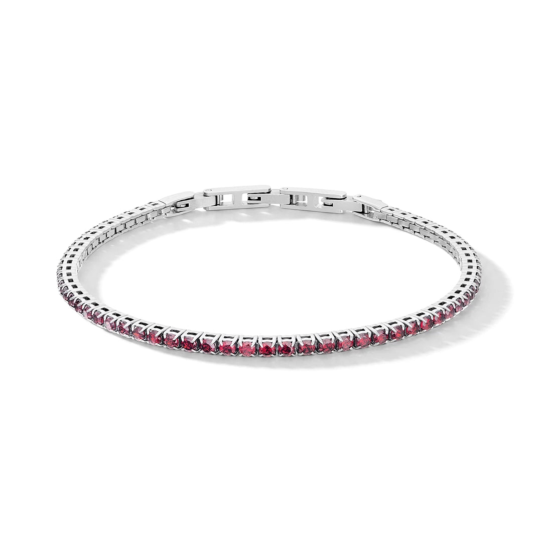 Bracciale Comete Gioielli Acciaio e Zirconi Rossi UBR 1399