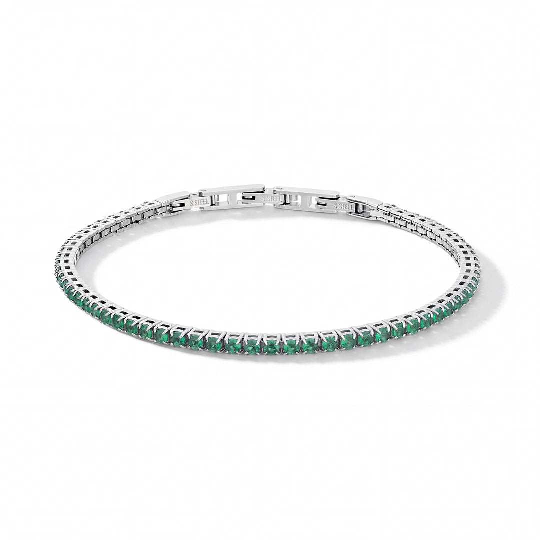 Bracciale Comete Gioielli Acciaio e Zirconi Verdi UBR 1398