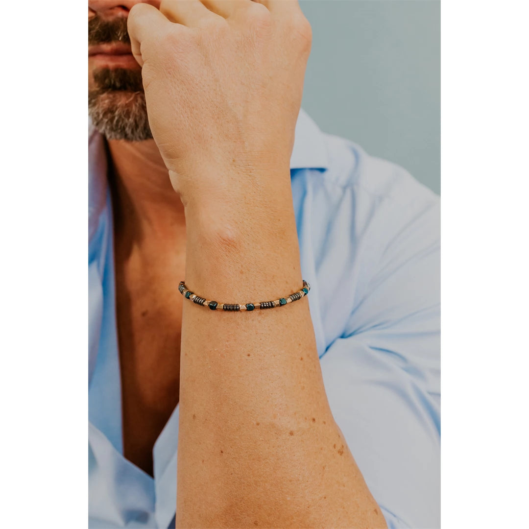 Bracciale Comete Gioielli Acciaio Ematite con PVD Blu e Rosé UBR 1227