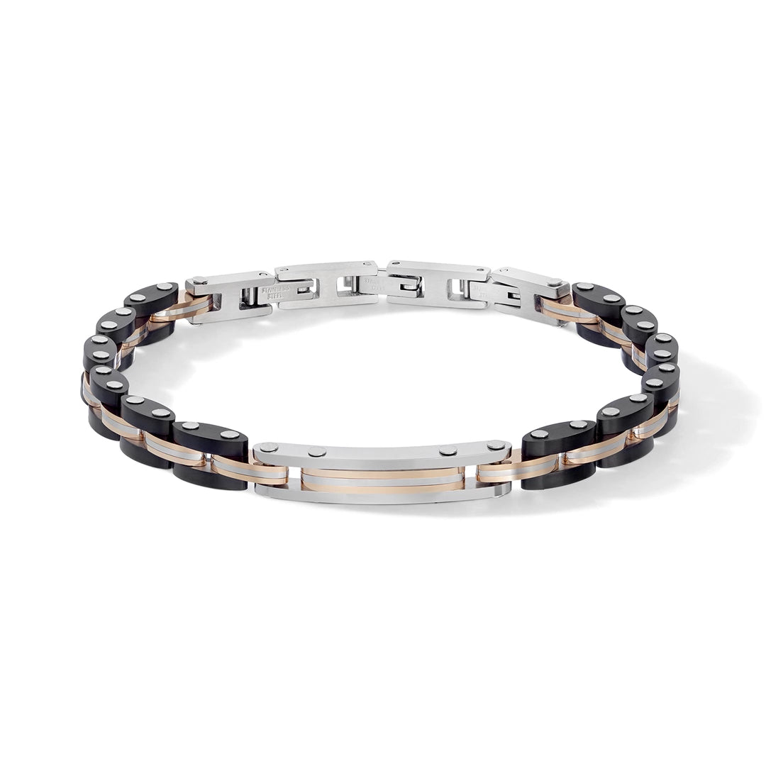 Bracciale Comete Gioielli Acciaio PVD Nero e Rosé UBR 1361