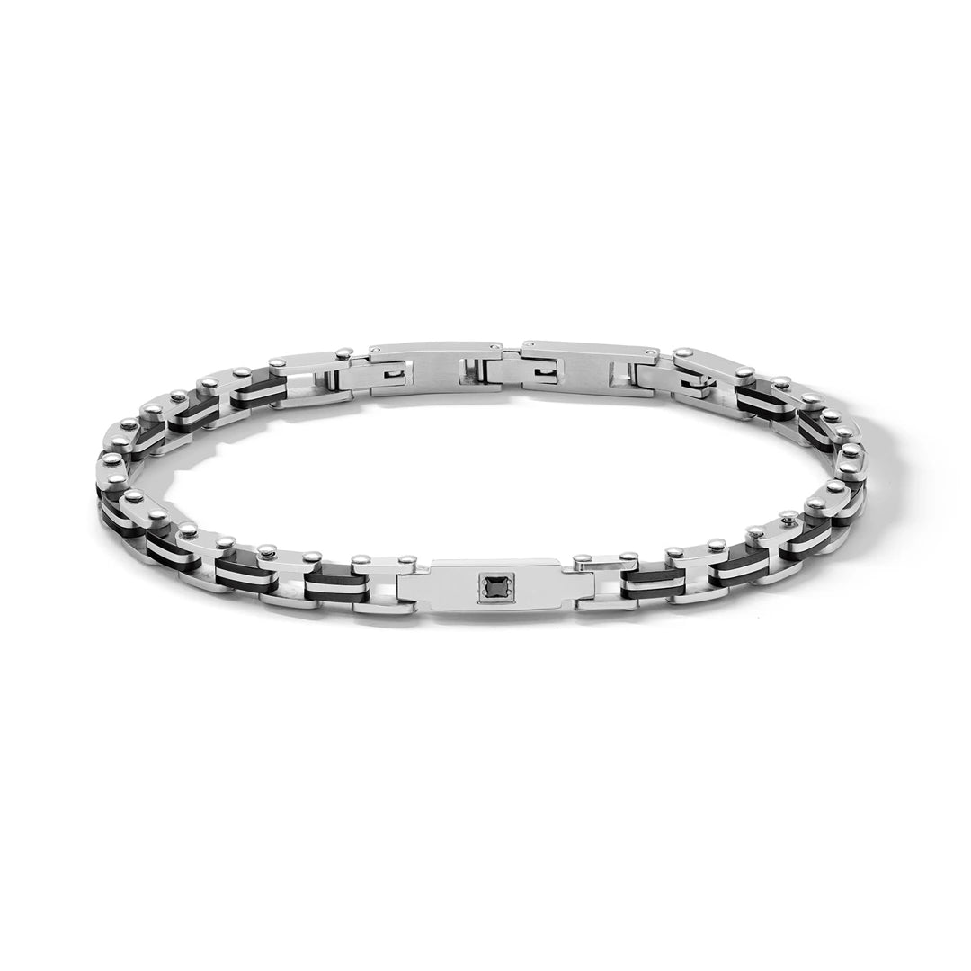 Bracciale Comete Gioielli Acciaio PVD Nero e Zircone nero UBR 1335