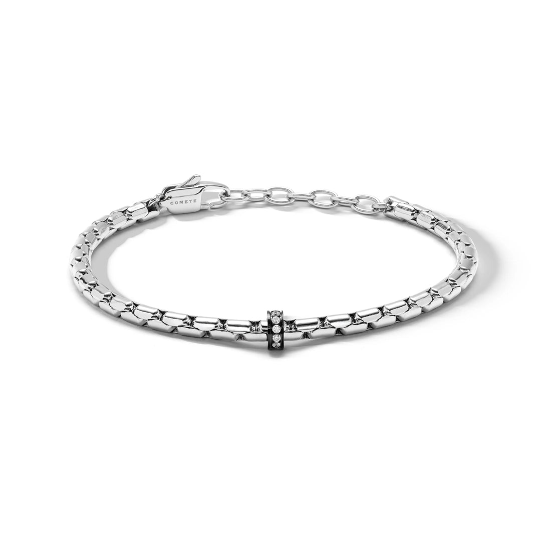 Bracciale Comete Gioielli Acciaio PVD Nero e Zirconi Bianchi UBR 1349