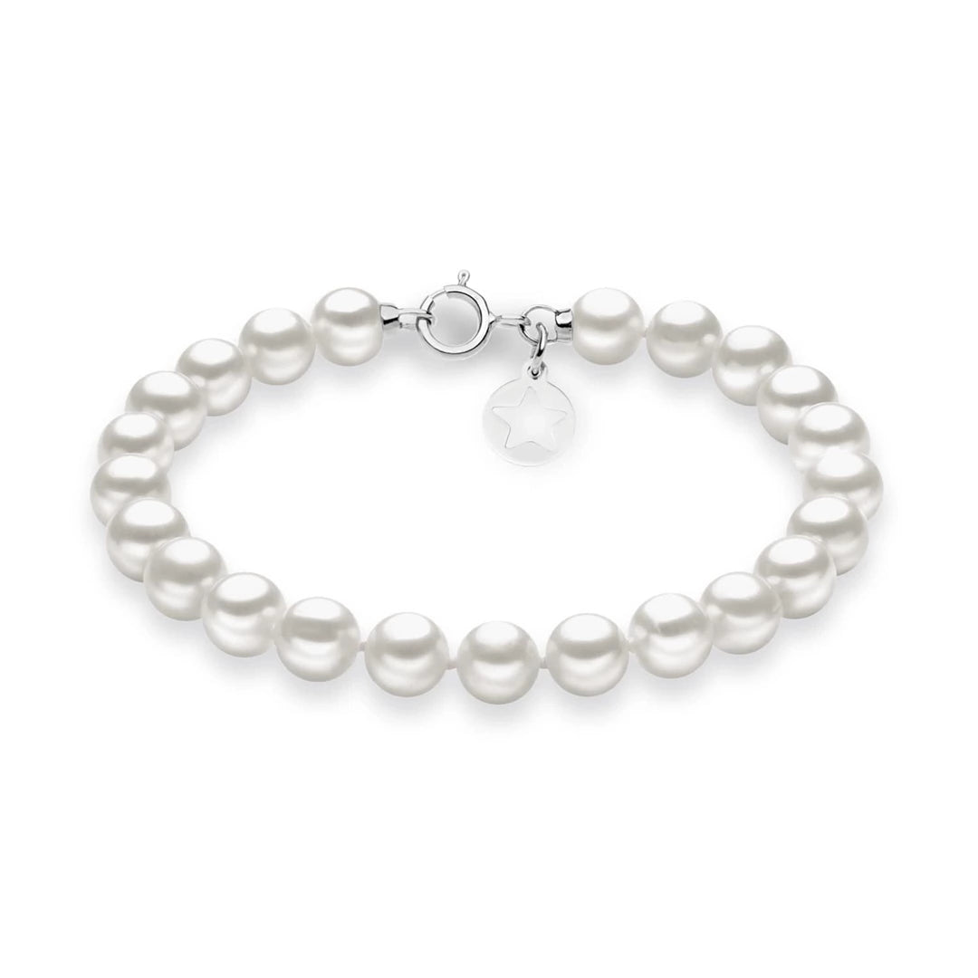 Bracciale Comete Gioielli Oro Bianco 375‰ Perle e Charm Argento 925‰ KBRQ 111AM