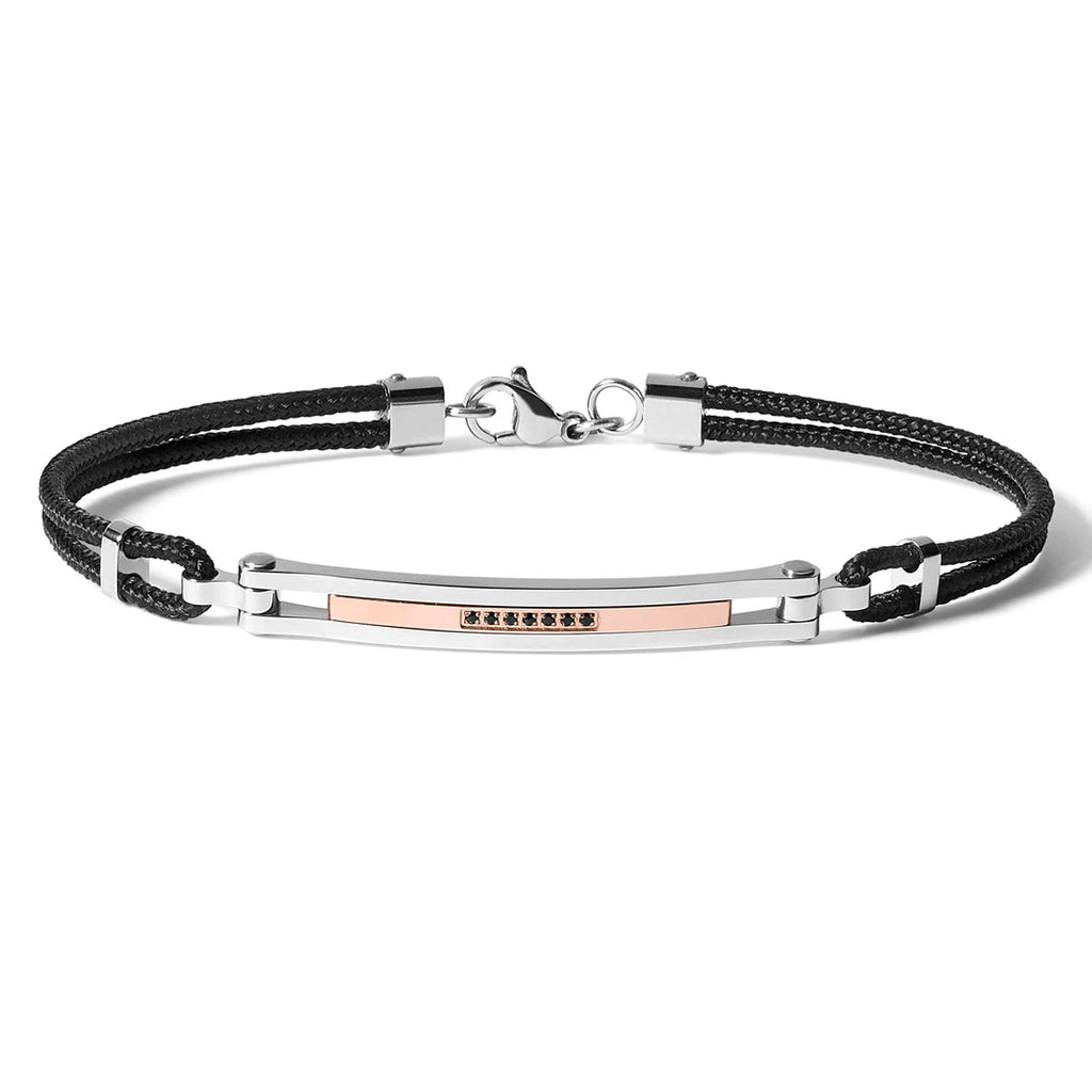 Bracciale Comete Gioielli Uomo Acciaio e Corda UBR 661