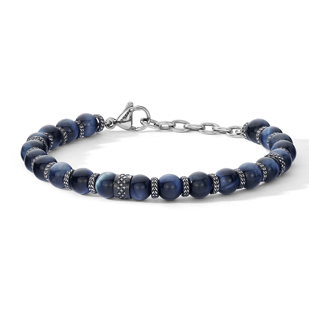 Bracciale Comete Uomo Acciaio PVD Lapislazzuli Blu UBR 1244
