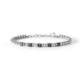 Bracciale Comete Uomo Acciaio PVD Nero Onice Nero Zirconi Bianchi UBR 884