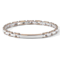 Bracciale Comete Uomo Acciaio Zirconi Bianchi e PVD Rosè UBR 1238