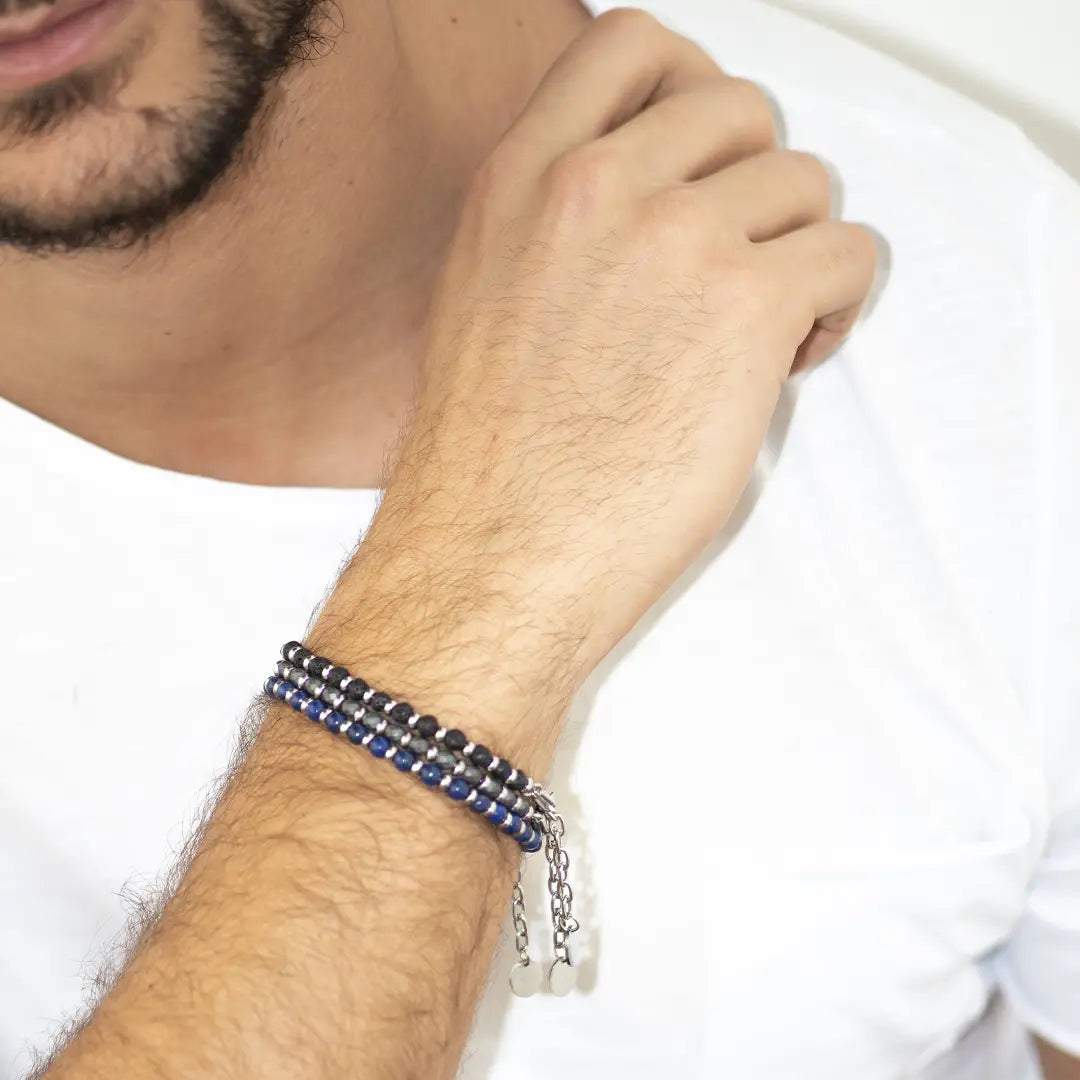 Bracciale Comete Uomo District Lapislazzuli Blu UBR 922
