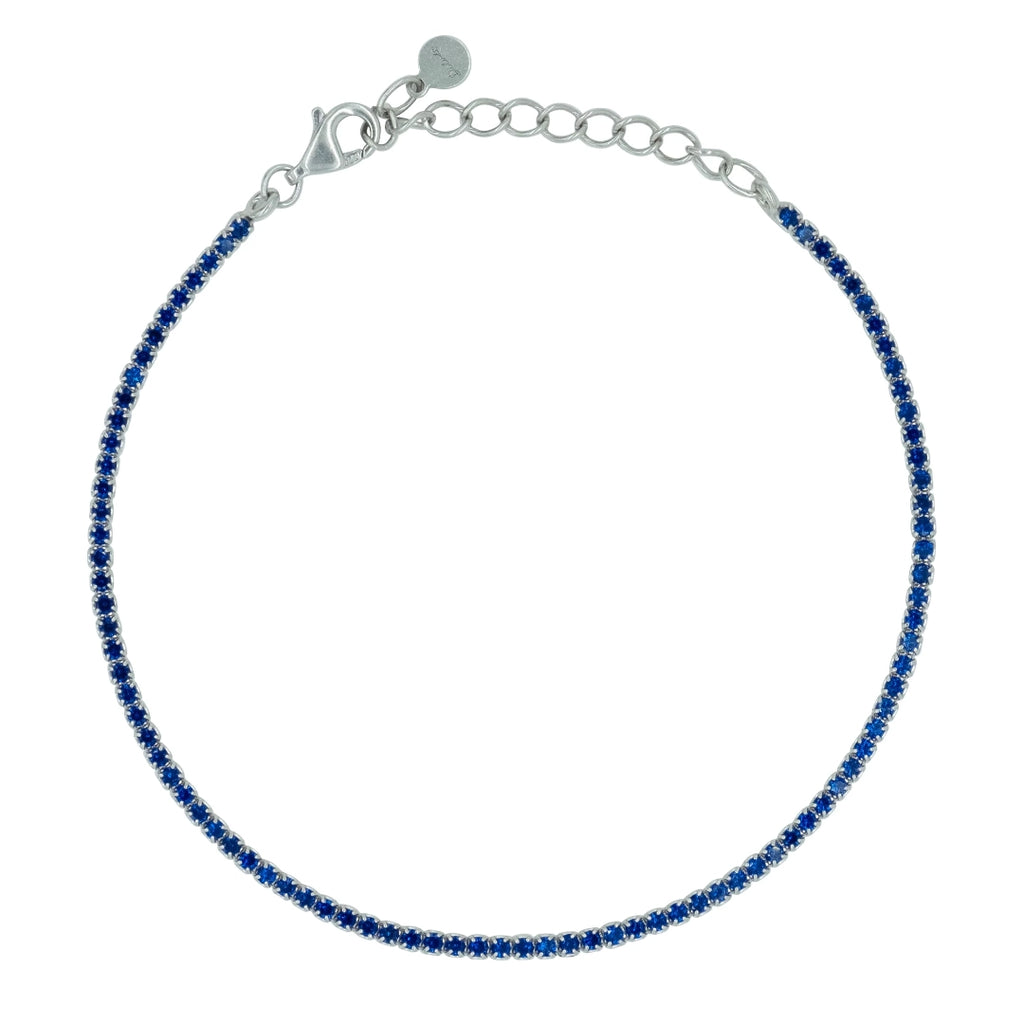 Bracciale Dilvdò Tennis 1.5mm Argento Zirconi Blu BRTCBBL