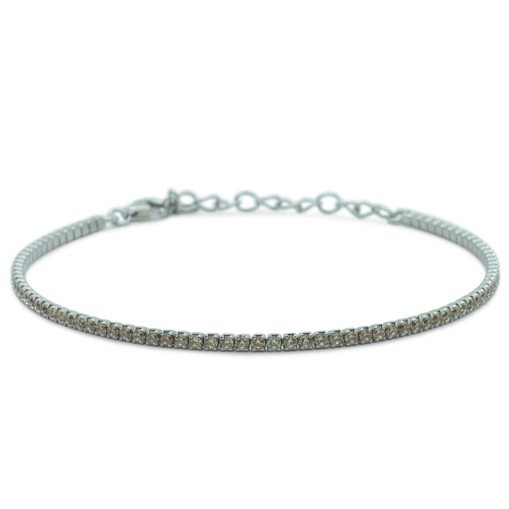 Bracciale Dilvdò Tennis 1.5mm Argento Zirconi Champagne