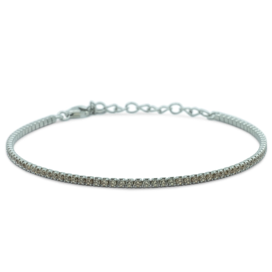 Bracciale Dilvdò Tennis 1.5mm Argento Zirconi Champagne