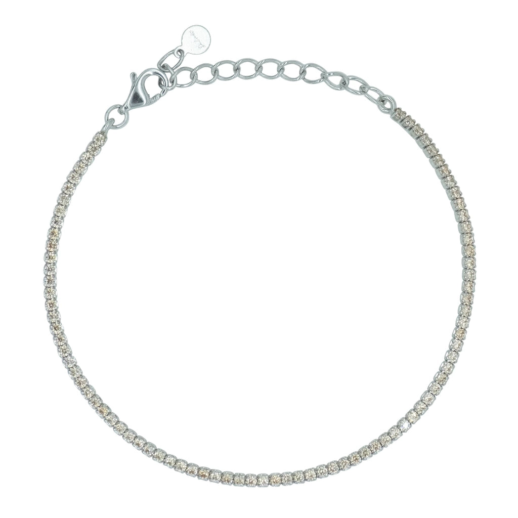 Bracciale Dilvdò Tennis 1.5mm Argento Zirconi Champagne