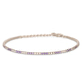 Bracciale Dilvdò Tennis 1.5mm Argento Zirconi Lavanda & Bianco