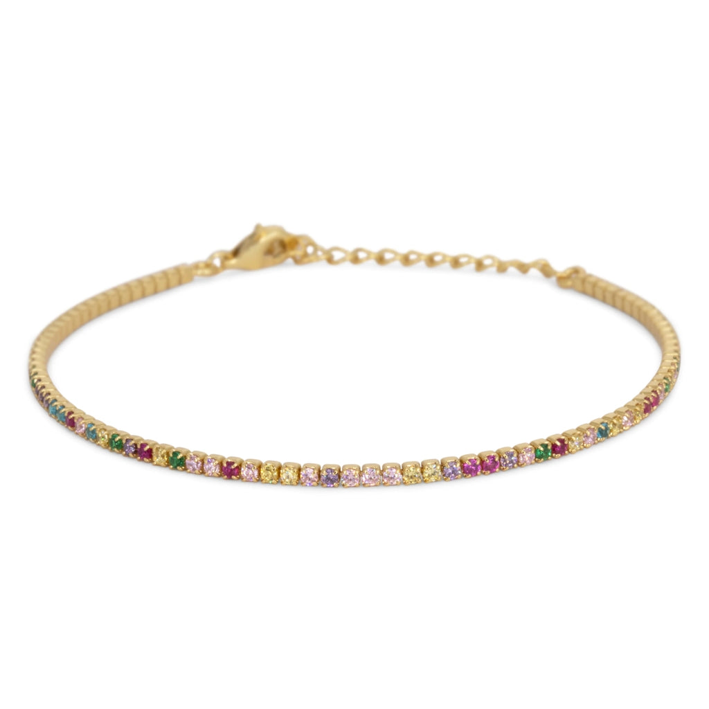 Bracciale Dilvdò Tennis 1.5mm Dorato Multicolore