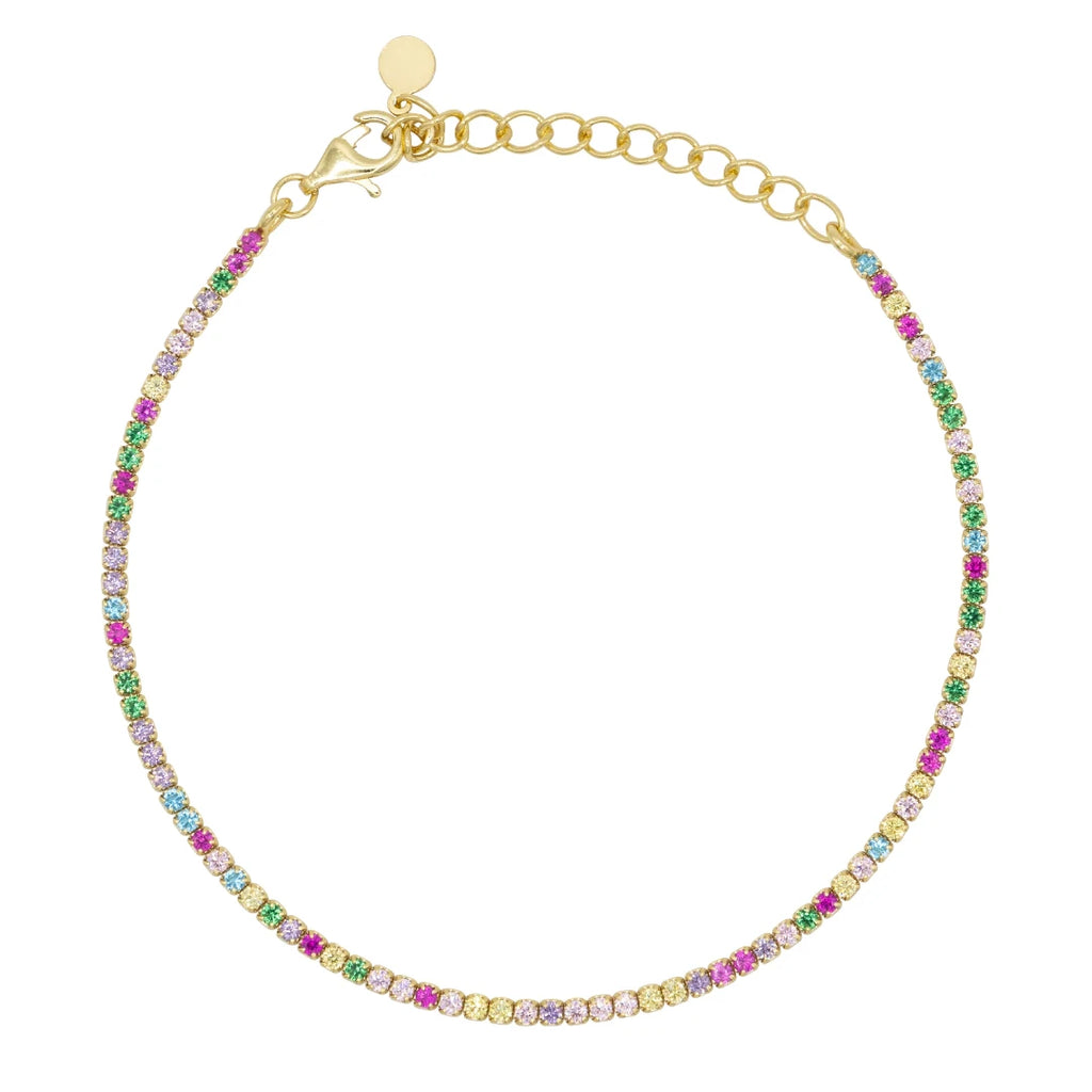 Bracciale Dilvdò Tennis 1.5mm Dorato Multicolore