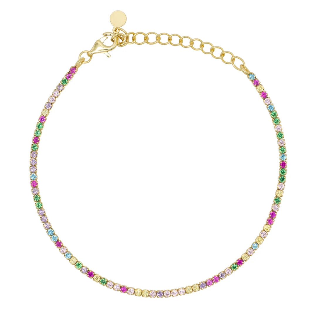 Bracciale Dilvdò Tennis 1.5mm Dorato Multicolore