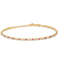Bracciale Dilvdò Tennis 1.5mm Dorato Zirconi Bianco & Rubino