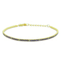 Bracciale Dilvdò Tennis 1.5mm Dorato Zirconi Lavanda & Bianco