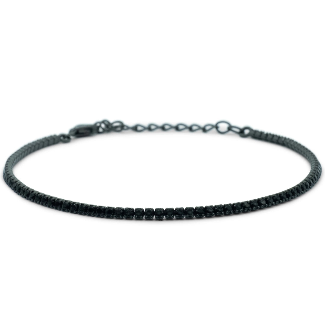 Bracciale Dilvdò Tennis 1.5mm Nero Zirconi Nero