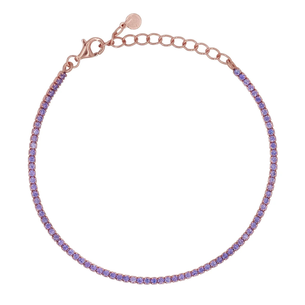 Bracciale Dilvdò Tennis 1.5mm Rosè Zirconi Lavanda