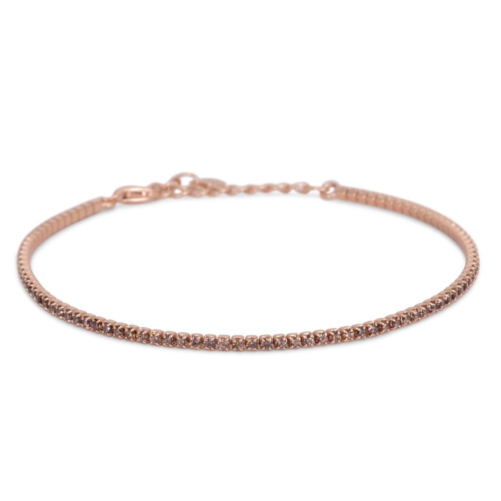 Bracciale Dilvdò Tennis 1.5mm Rosè Zirconi Marrone