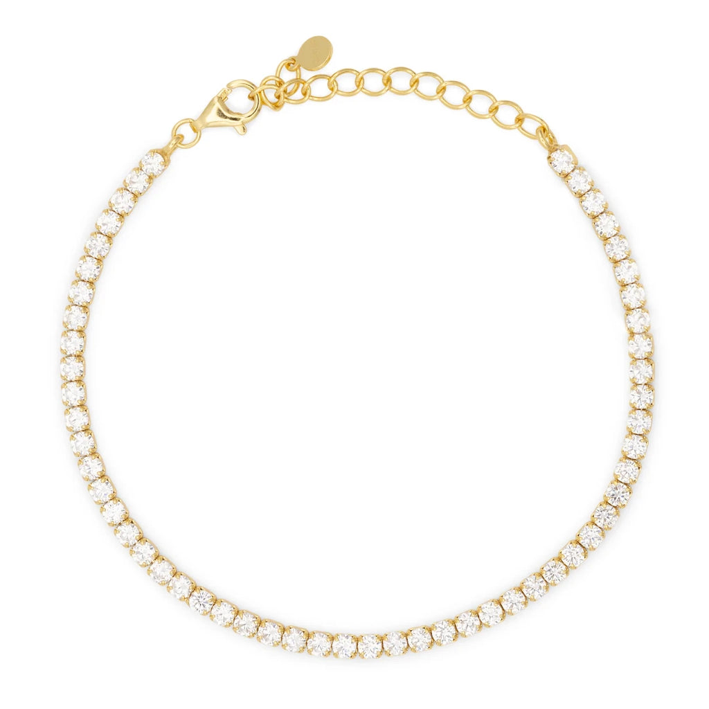 Bracciale Dilvdò Tennis 2.5mm Dorato Zirconi Bianchi